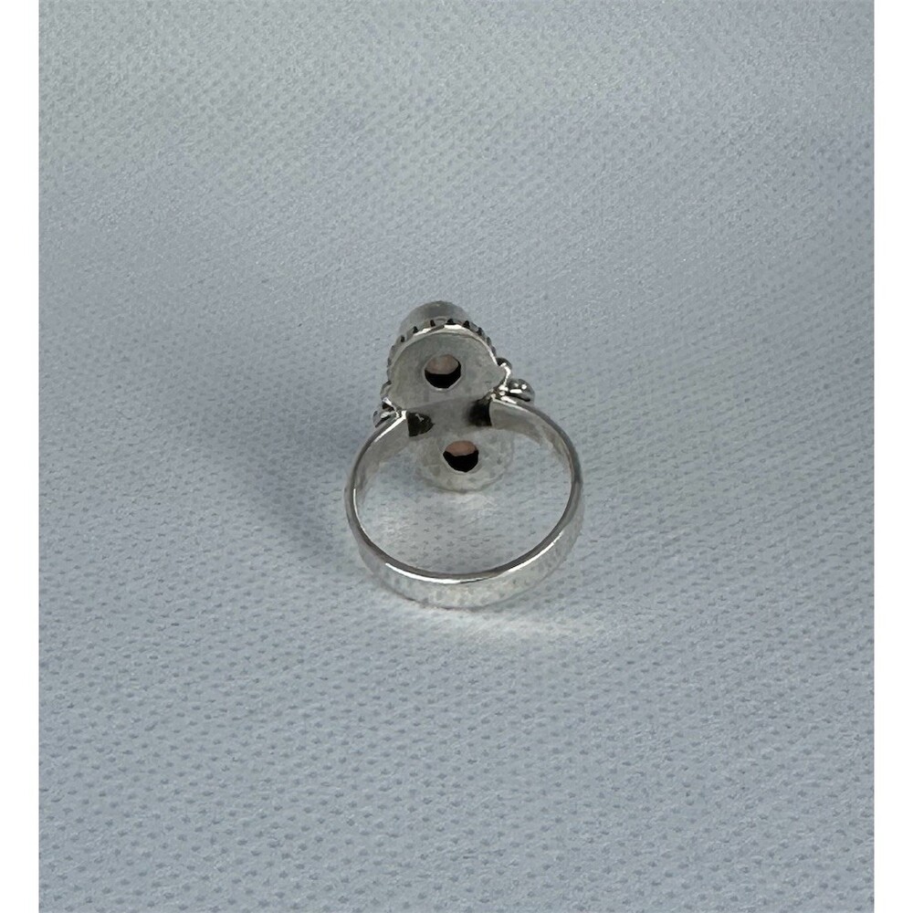 Faceted Opal Double Oval Scrollwork Bypass Ring Size 7 Multicolor - Picture 5 of 5